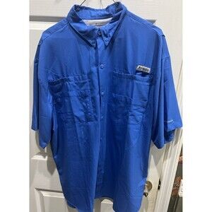 Columbia PFG Men’s Tamiami II Short Sleeve Vented Fishing Shirt Royal Blue XL